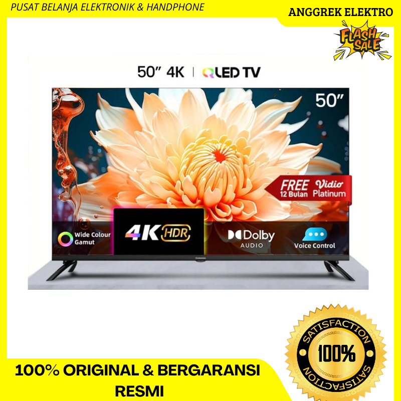 Changhong QLED TV 4K 50inch Google Smart TV Digital TV (50QCN1) GARANSI RESMI
