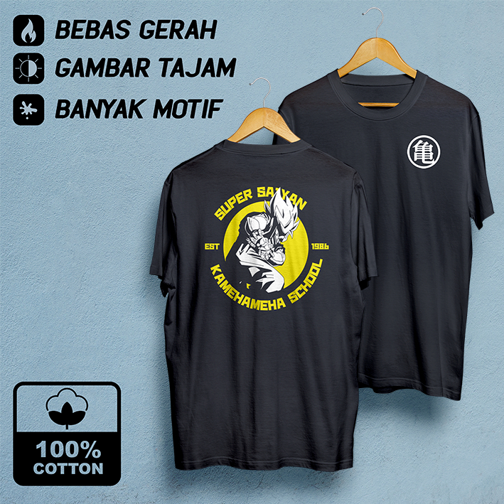 Kaos Anime Dragon Ball 08 | Baju Distro Pria Hitam | Cloth Laki-laki Tema Jepang Murah