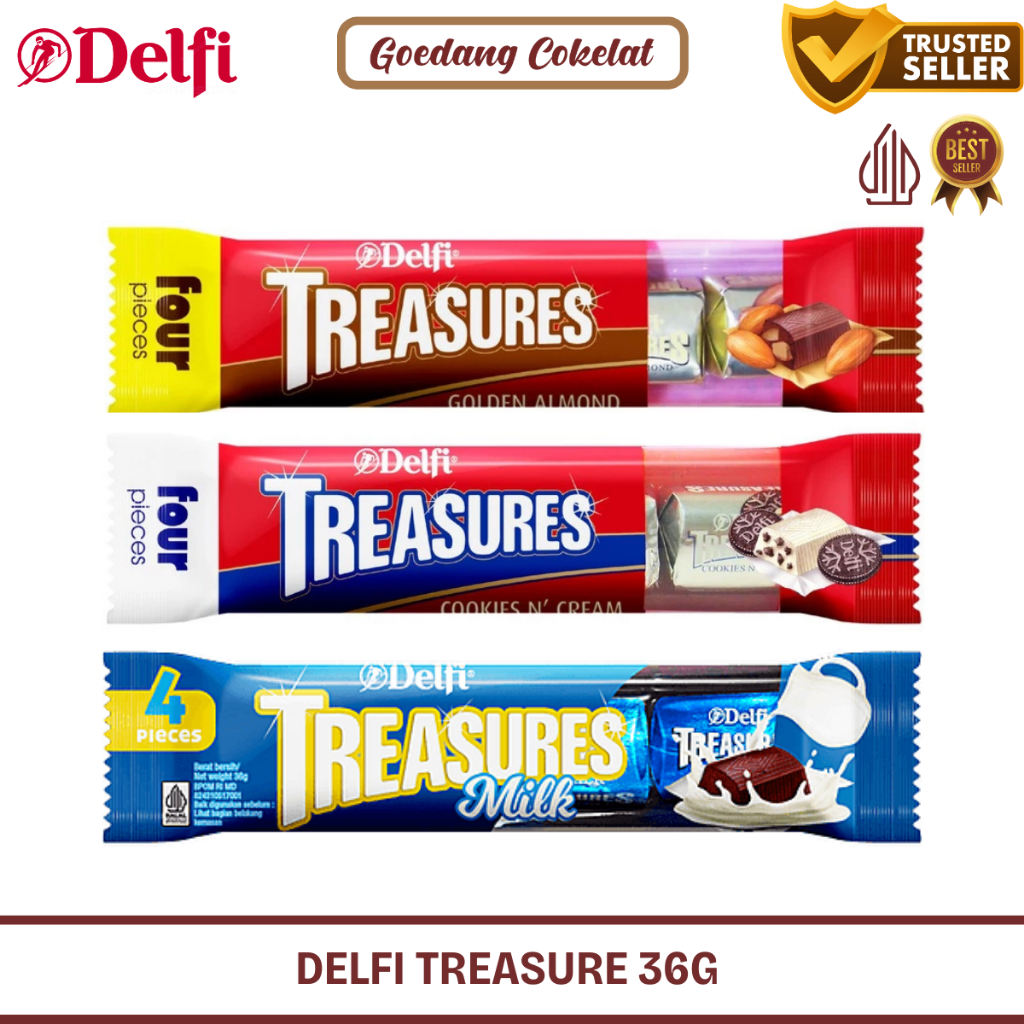

READY STOCK Delfi Treasures Almond Cookies Milk Chocolate 36 gram gr g