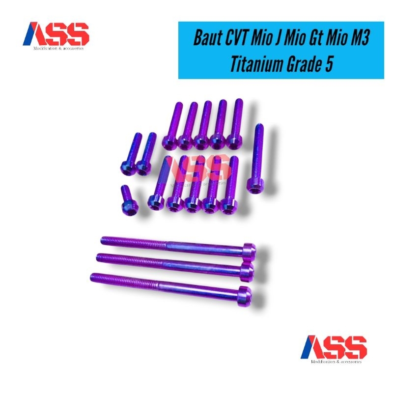 Baut Cvt Yamaha Mio J Mio M3 Mio Gt 17 Pcs Titanium Grade 5