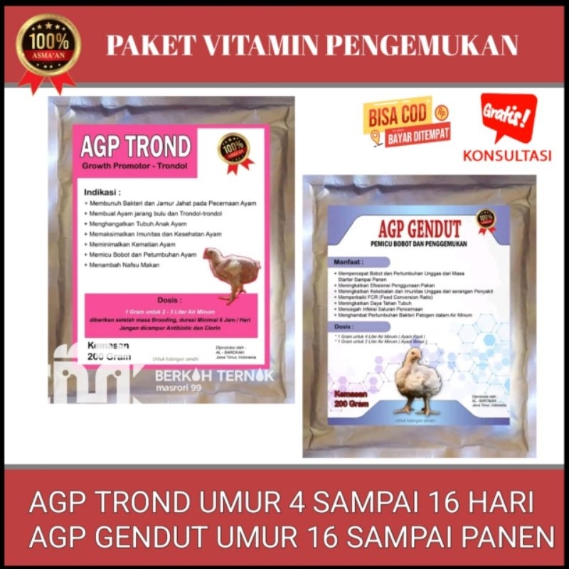 paket kombinasi agp trond - agp gendut - vitamin pertumbuhan ayam - vitamin nafsu makan ayam