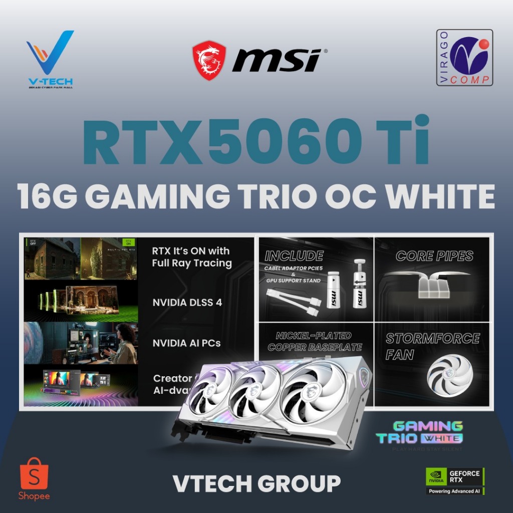 VGA MSI RTX5060 Ti Gaming Trio OC White 16GB