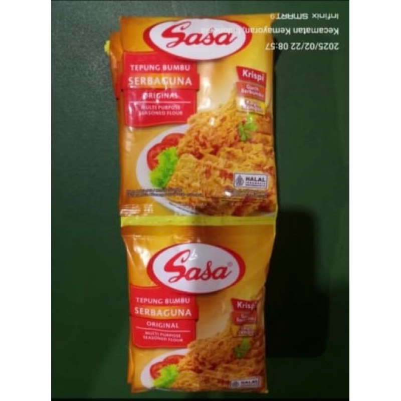 

Tepung Bumbu Sasa Serbaguna / Bakwan Spesial / Ayam Kentuck / Pisang 1 renceng isi 10 sachet / pcs / bungkus / bks