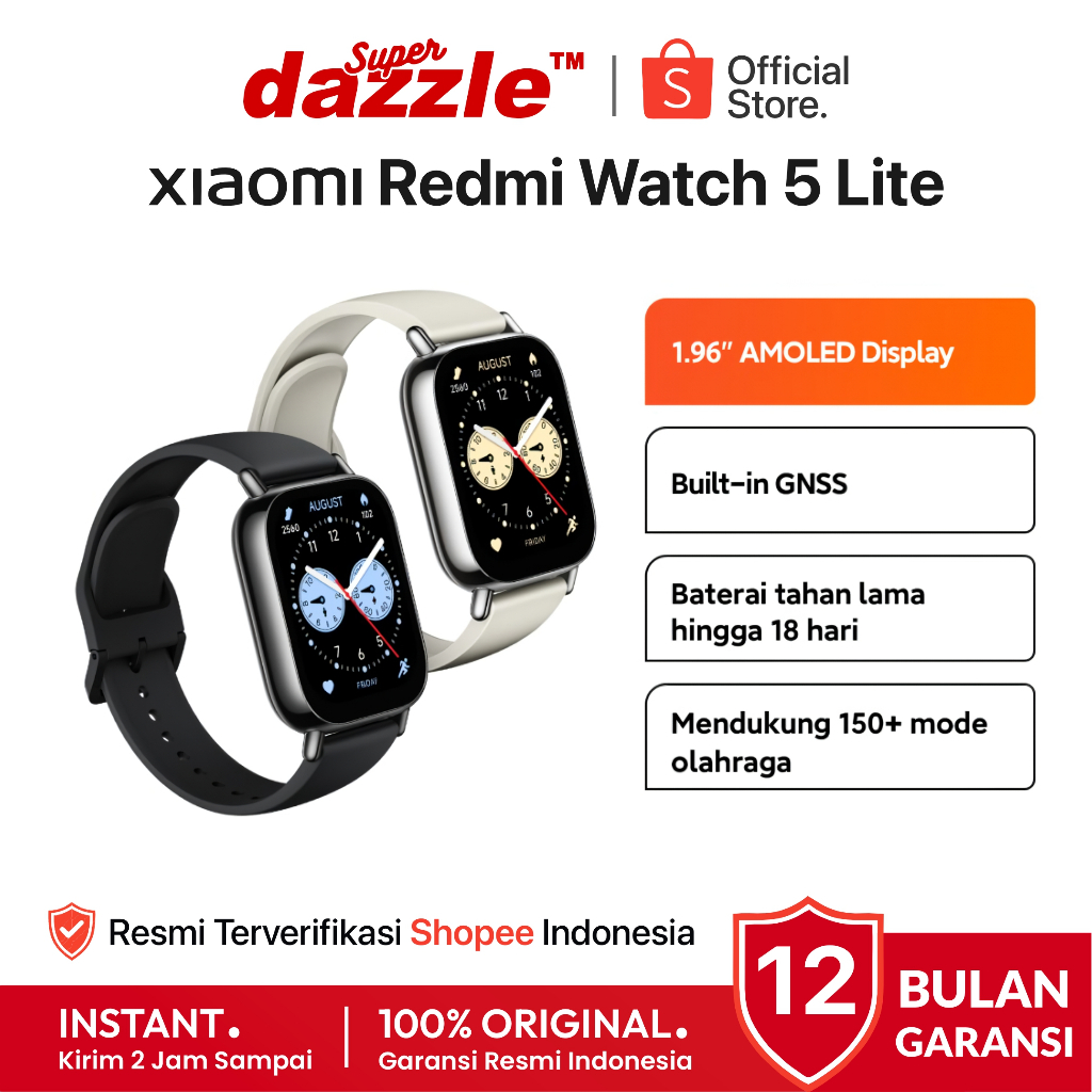 [ TERLARIS ] Smartwatch XIAOMI Redmi Watch 5 Lite Original 100% Garansi Resmi Official Store Mall Or