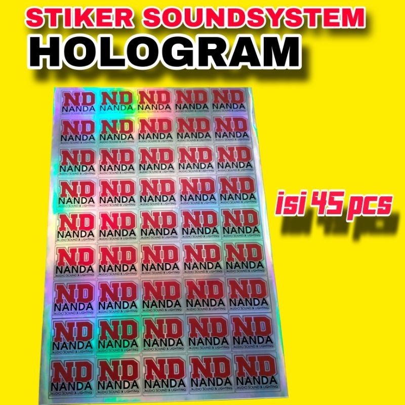 

STIKER SOUNDSYSTEM NANDA AUDIO HOLOGRAM 1 LEMBAR ISI 45 PCS