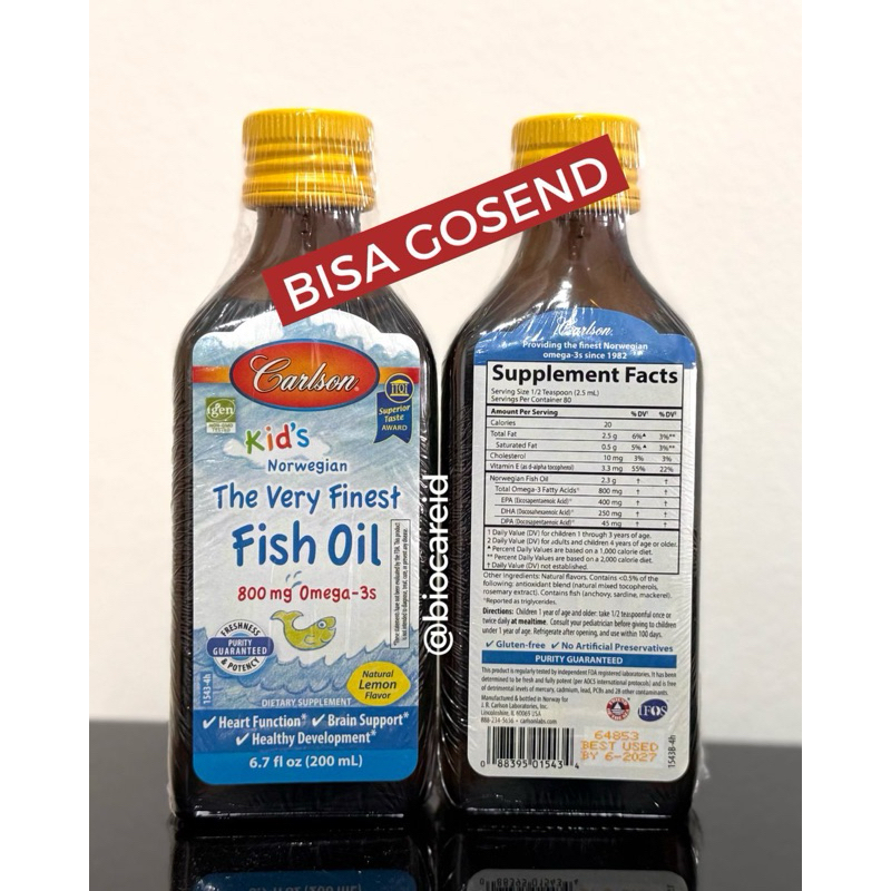 Fish Oil Kids Carlson Norwegian Fish Oil Kids 200 ml