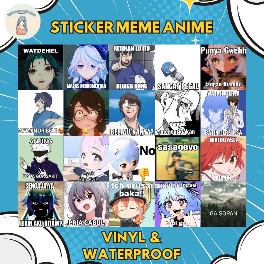Stiker Anime Vinye & Waterproof