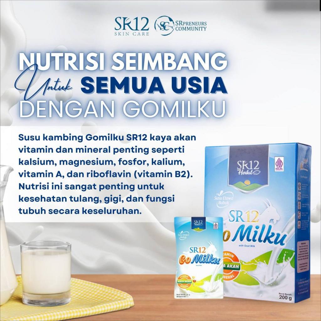 

GOMILKU VANILA SR12/SUSU KAMBING ETAWA PREMIUM UNTUK ANAK DAN DEWASA
