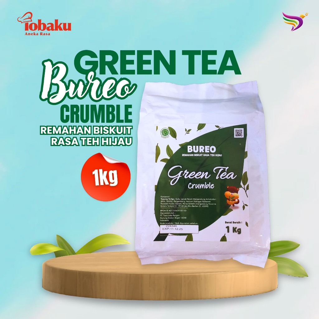 

Bureo GREEN TEA Biscuit Crumble - Remahan Biskuit Teh Hijau Kemasan 1 Kg : Kasar, Halus