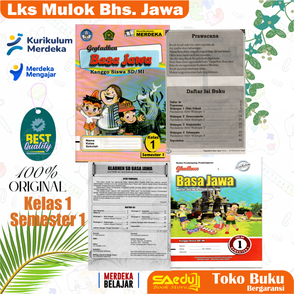 LKS // LKPD BAHASA JAWA KELAS 1, 2, 3, 4, 5, 6, SEMESTER 1 SD/MI