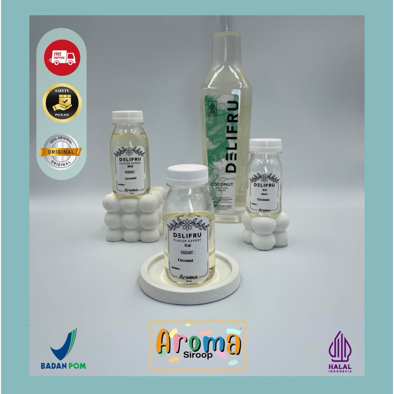 

Delifru Syrup - REPACK Sirup Delifru Coconut Kelapa Premium ( 100ml - 75ml - 30ml ) Asli 100% ORIGINAL