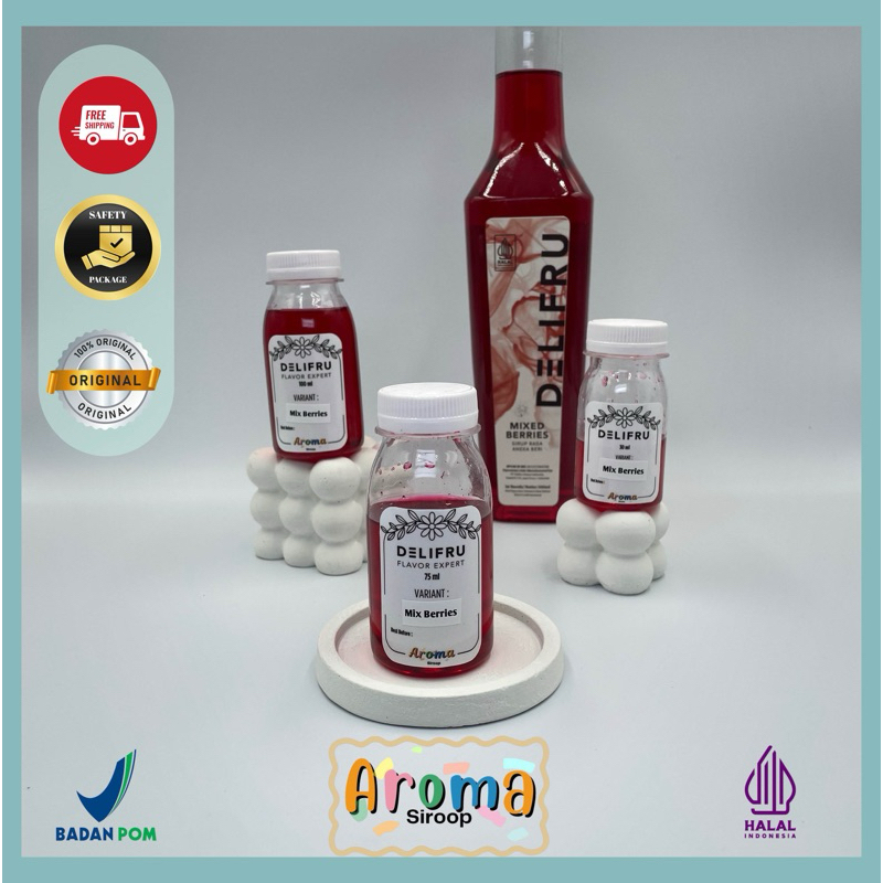 

Delifru Syrup - REPACK Sirup Delifru Mix Berries Premium ( 100ml - 75ml - 30ml ) Asli 100% ORIGINAL