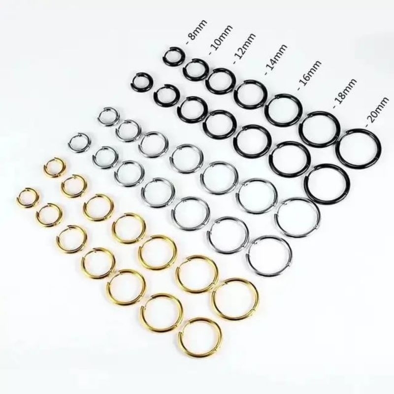ANTING TELINGA TITANIUM / TINDIK GIWANG TITANIUM / TINDIK TELINGA / ANTING HOOPS TITANIUM / ANTING G