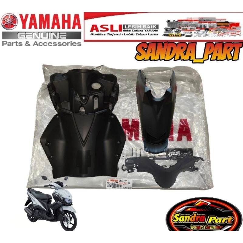 PAKET COVER BODY KASAR XEON RC 125 XEON GT 125 3 PCS HITAM ORIGINAL YAMAHA
