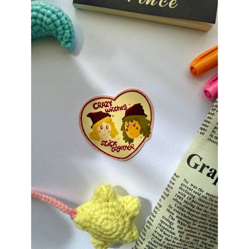 

Diecut Sticker - Crazy Witches Stick Together