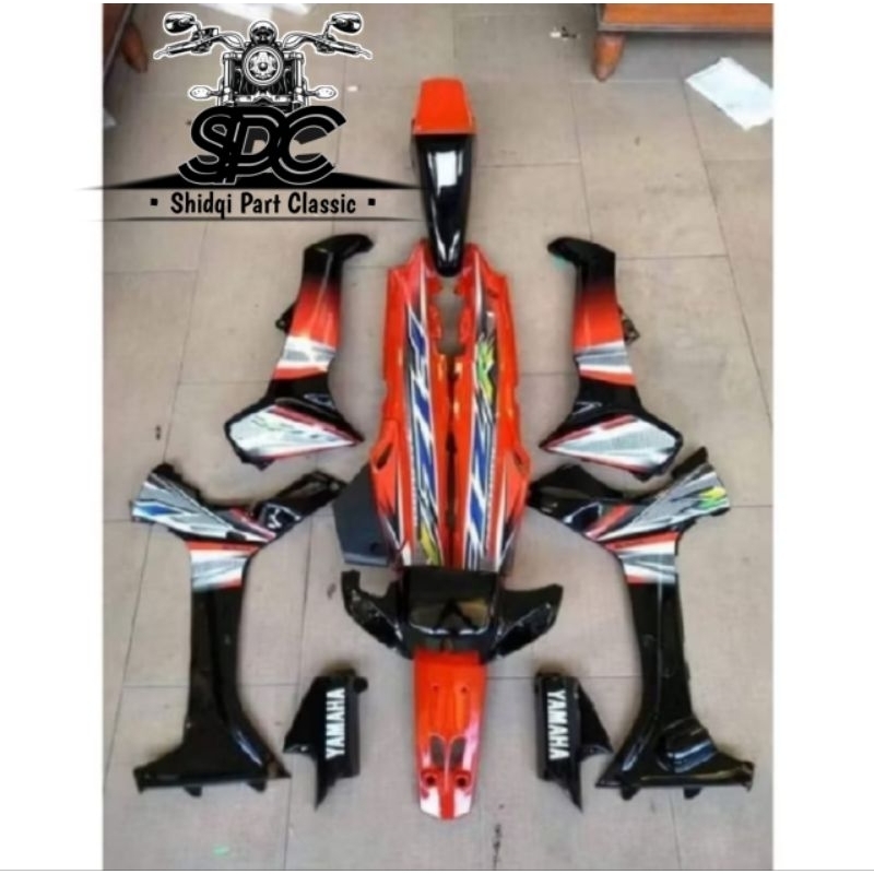 Paket Body Full Set Yamaha Fiz R FizR F1zR Warna Hitam Kombinasi Oren Termurah Terlaris Replika ORI 
