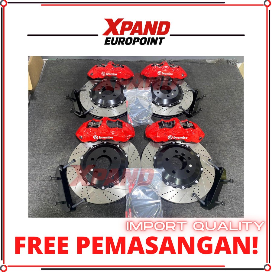 BBK Big Brake Kit Brembo RED for BMW F10 520i GT 4 Pot + Electric Power BRAKE / EPB Free Brake Line