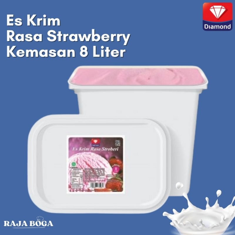 

Ice Cream Diamond Strawberry 8 Liter / Es Krim Strawberry Diamond 8 Liter