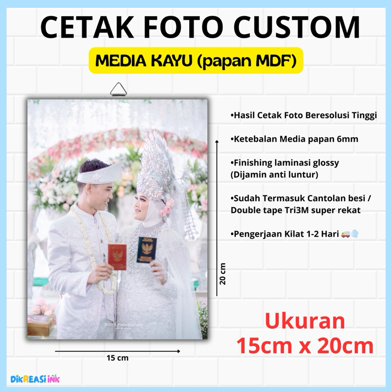 CETAK FOTO CUSTOM MEDIA KAYU PAPAN