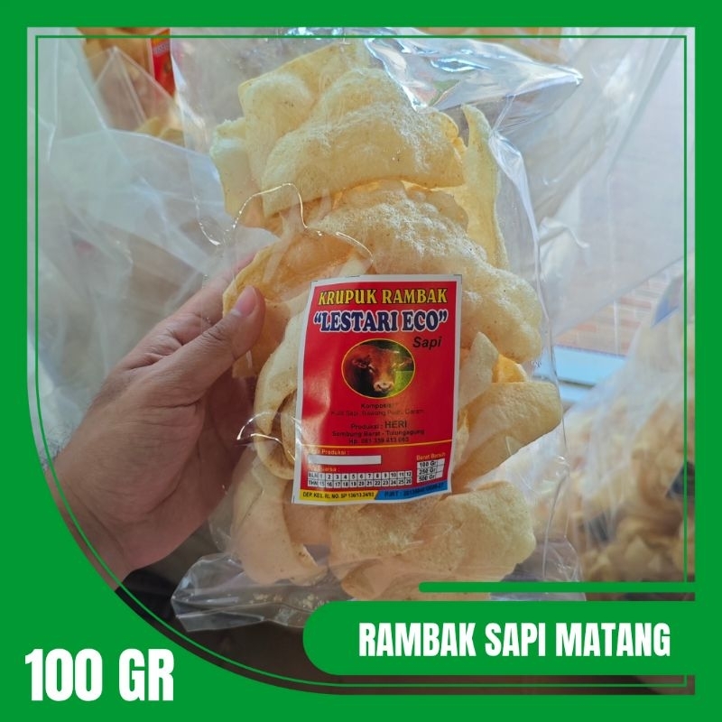 

100 Gram Kerupuk Rambak Sapi Lestari Eco Tulungagung - Kualitas Premium, Rasa Autentik