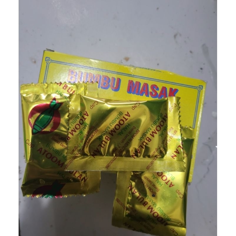 

BUMBU MASAK CAP ATOOM BULAN HARGA SATUAN 7 GRM BUMBU CUANKI CIMOL PENYEDAP RASA