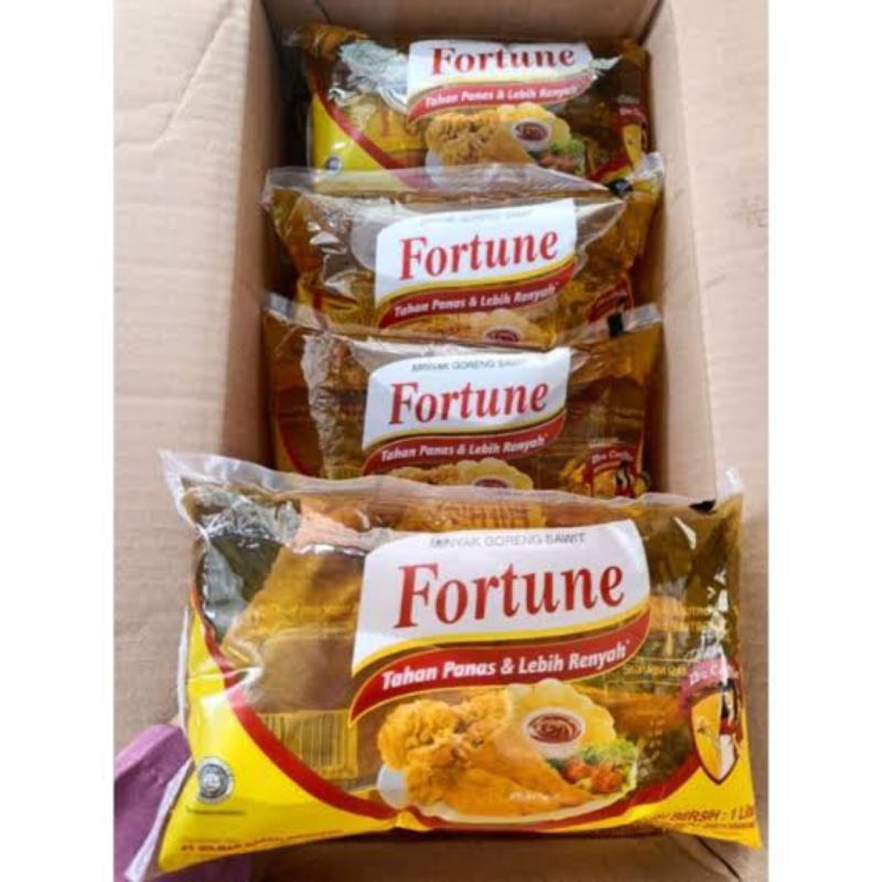 

Rys minyak goreng Fortune bantal 1 literan isi 12 pcs perkarton