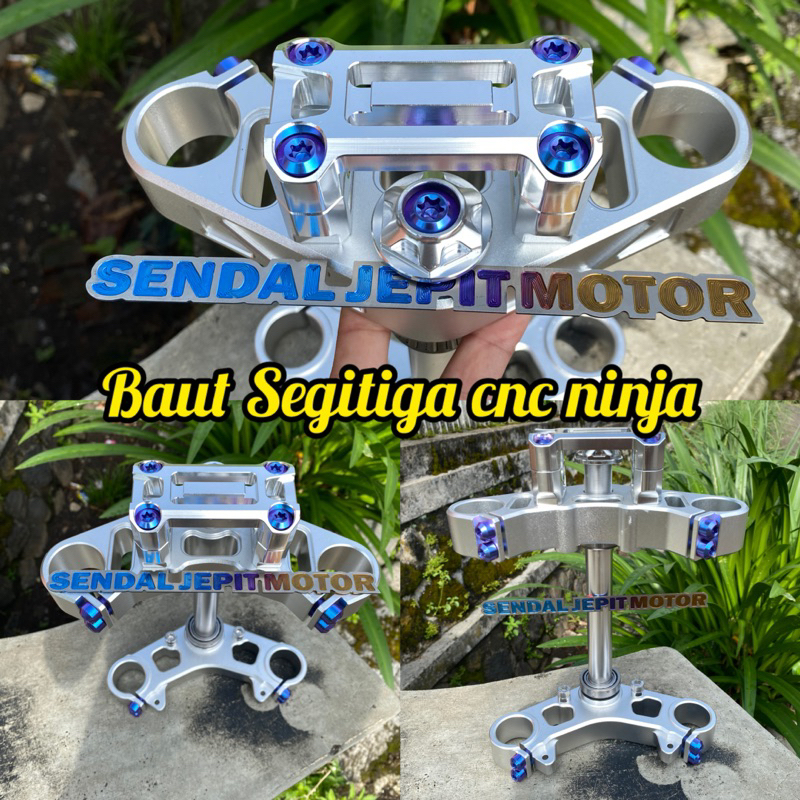 BAUT TITANIUM SEGITIGA ATAS BAWAH CNC NINJA AS 33 PNP HONDA CB GL MP TIGER GL100 BAUT TITANIUM T ATA