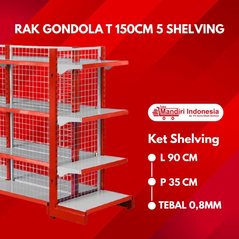 RAK GONDOLA T 150CM 5 SHELVING