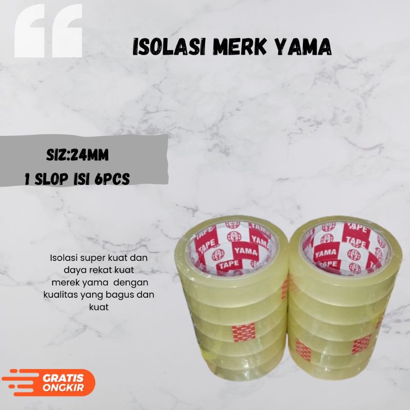 

ISOLASI MERK YAMA - UKURAN 24MM - KUALITAS OKE