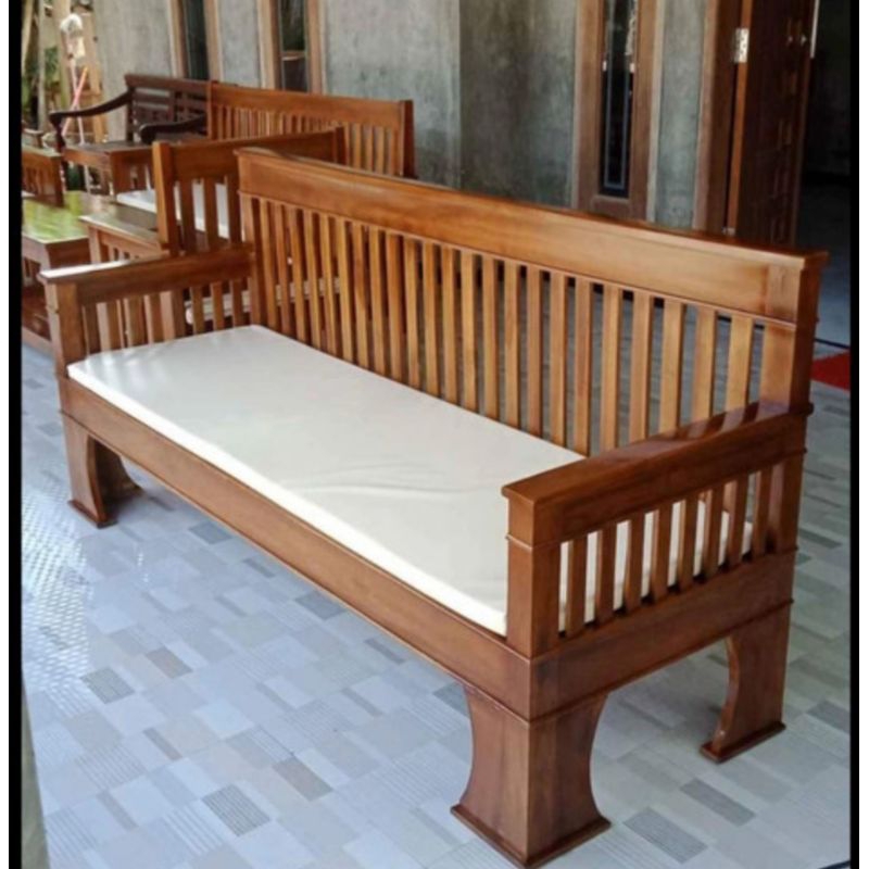 KURSI BANGKU TAMAN BALE BALE KAYU JATI SOLID JEPARA