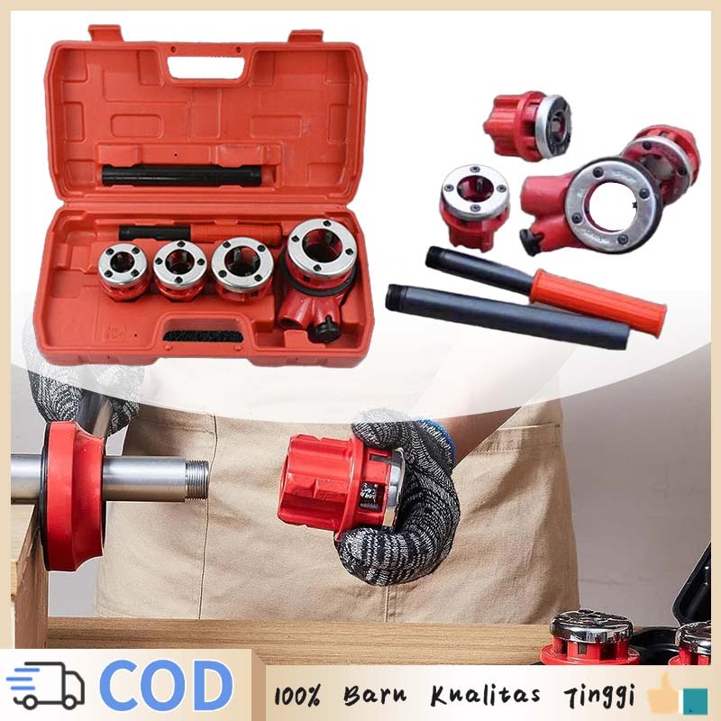 Alat Bikin Drat Pipa Alat Drat Pipa Besi Snei Pipa Ledeng Set Tipe 62 1/2" - 1 1/4 " Snei Pipa Ratch