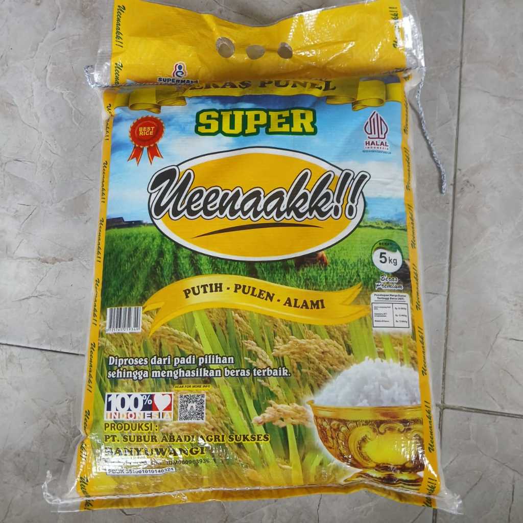 

BERAS PUNEL BERSIH MERK UEENAAK 5 KG X 2 PCS - MP STORE117