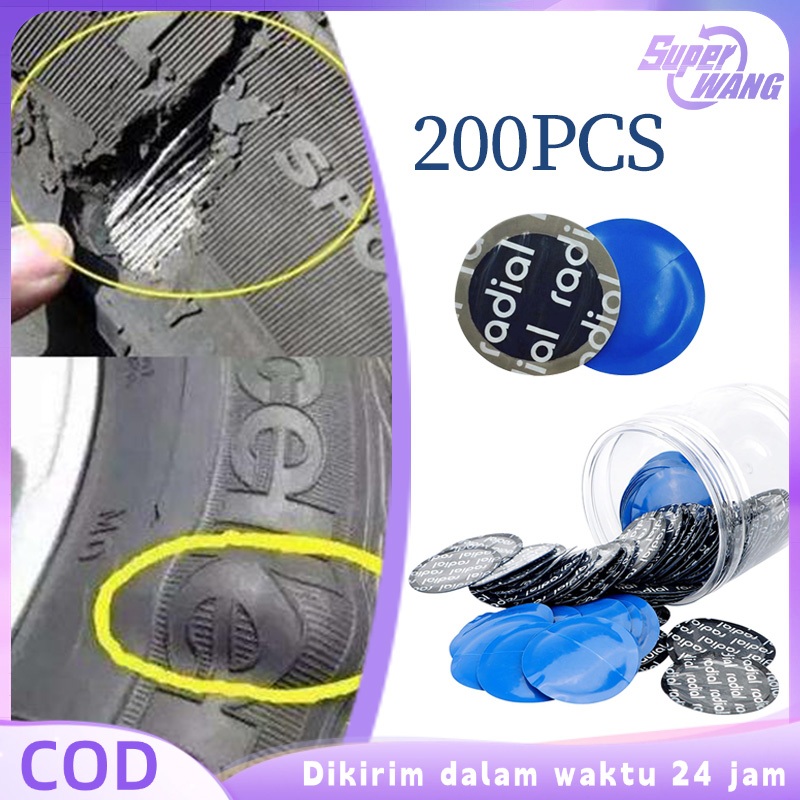 200pcs Tiptop Tambal Ban 32mm Karet Tambal Ban Tiptop Tire Patch Karet Tambal Ban Dalam Karet Tambal