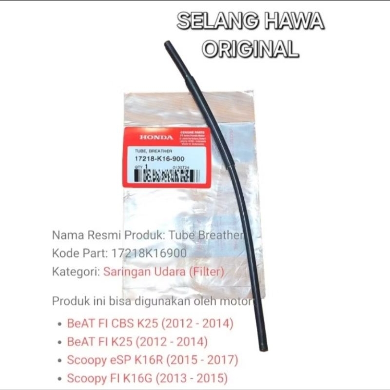 Selang Hawa BeAT FI Original Tube Breather 17218K16900