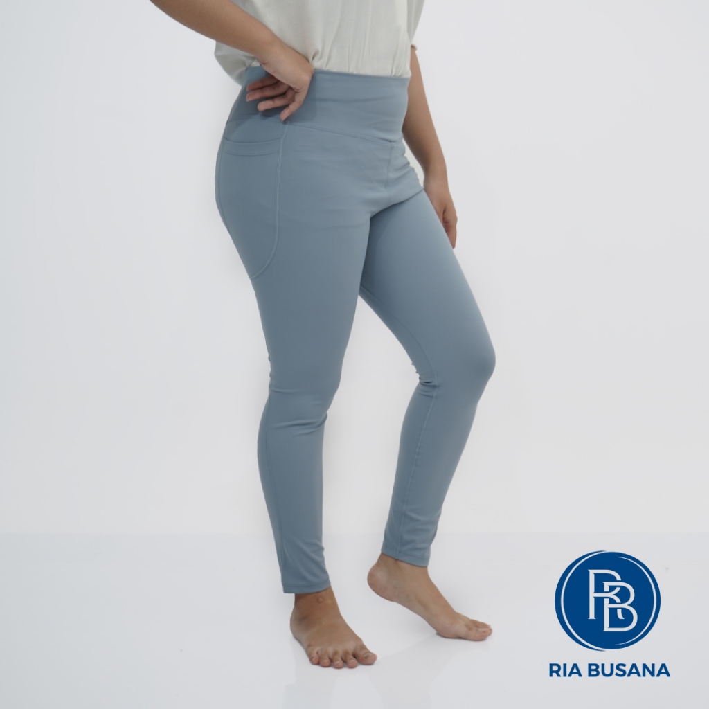 Ria Busana - Alfina - Celana Legging Olahraga Wanita Polos Lycra Lari Senam Sepeda