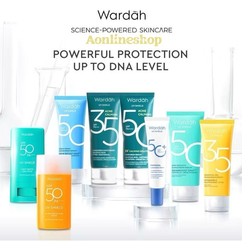AS Wardah UV Shield Essential / Active Pro / Aqua Fresh / Matte Stick / Acne Calming | Sun screen Ge