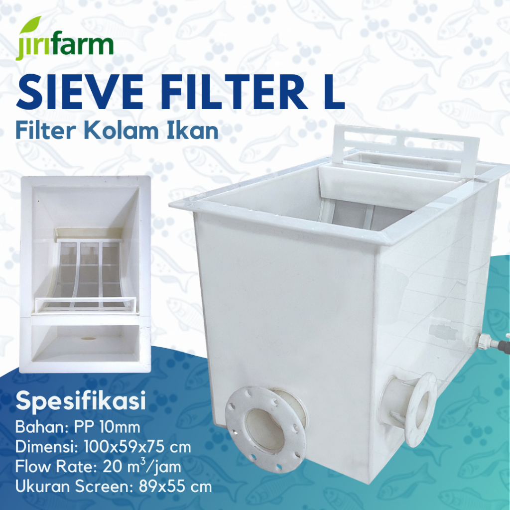 JIRIFARM - Filter Kolam Ikan Koi Sieve Filter Bahan PP Putih Tebal 10 mm