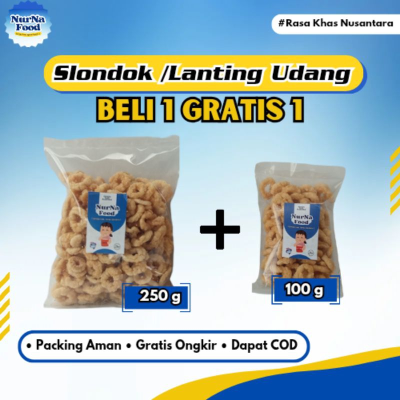 

[BELI 1 GRATIS 1] Lanting/Slondok Udang Enak Gurih Renyah 250 gr