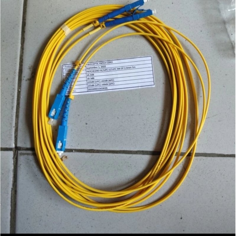 patchcord sc upc lc upc duplex 5 meter