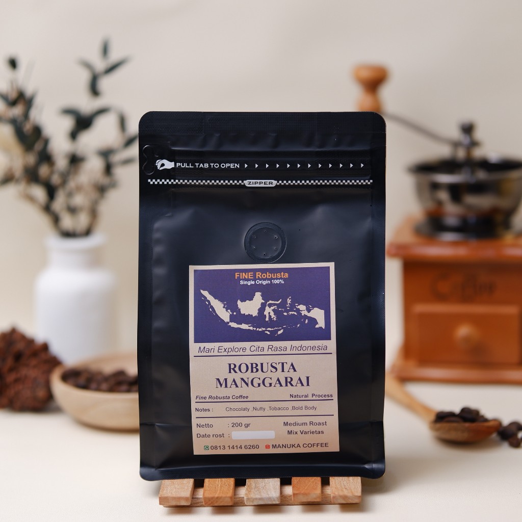 

Kopi Robusta Flores Manggarai 200g - Biji / Bubuk Kopi Manuka Coffee Roasted Beans