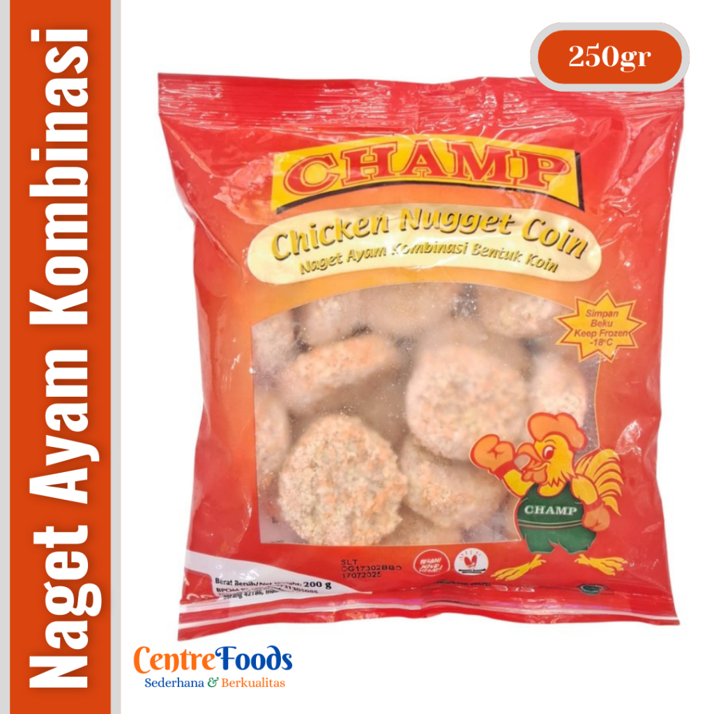 

Naget Ayam Bentuk Koin - Chicken Nugget Coin CHAMP | 200gr [ Harga Per BKS ]