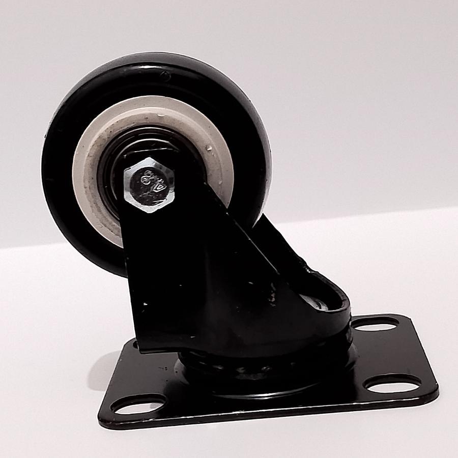Roda 2" PU black hidup / Roda troli 2 inch PU Hitam hidup