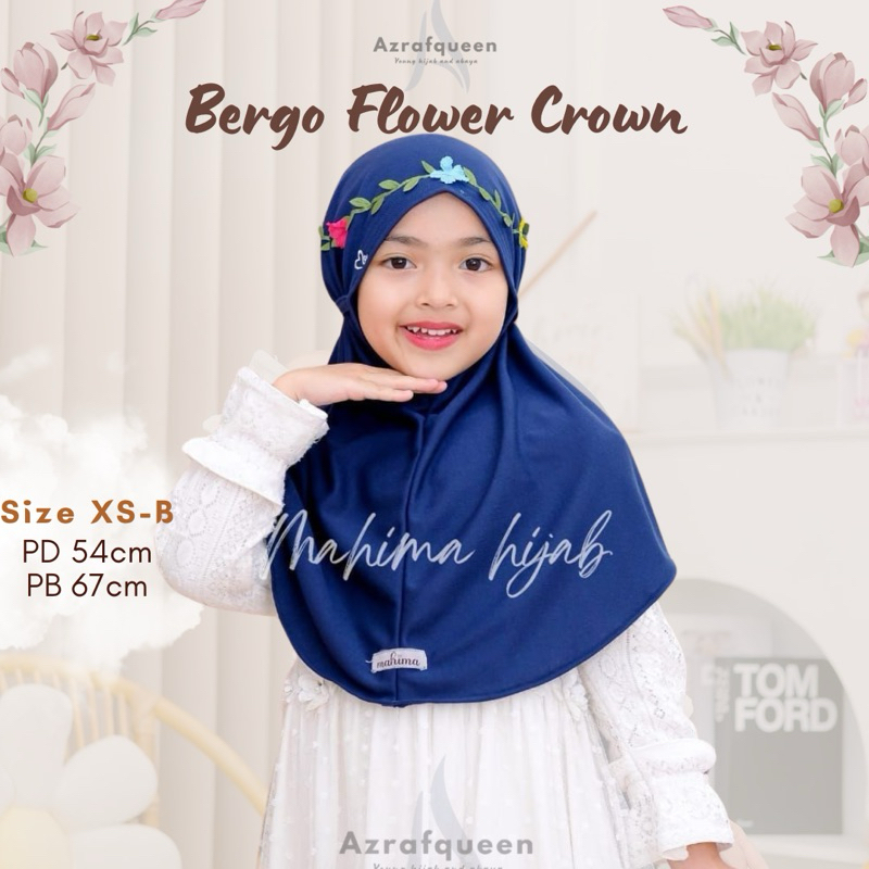 [READY STOCK] Hijab Instan Anak - BERGO FLOWER CROWN MAHIMA KIDS ANAK JILBAB KERUDUNG BANDO MAHKOTA 