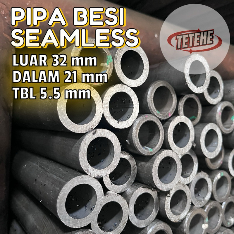 pipa besi seamless od 32mm id 21mm tebal 5.5mm
