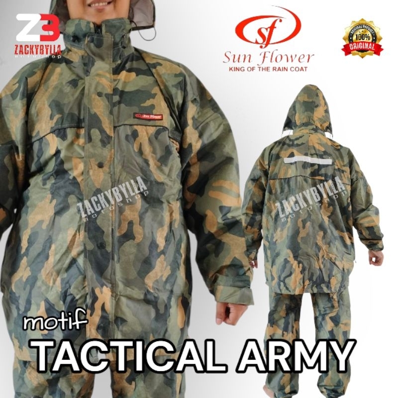 Jas Hujan Sunflower Motif Original Setelan Jaket dan Celana