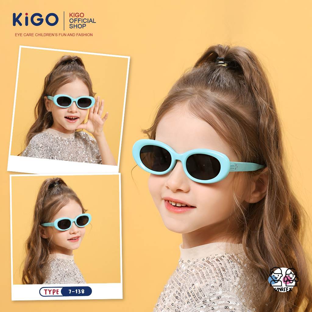 KIGO Kacamata Hitam Model Oval Anak Sunglasses Fashion Kids Laki Laki Perempuan Polarized 7-138