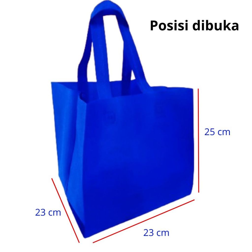 

Tas Kain Spunbond Box Kue / Nasi Kotak / Dus / Goodie Bag Bakery / Bento Hantaran / Kantong 3D ukuran 23x23 cm