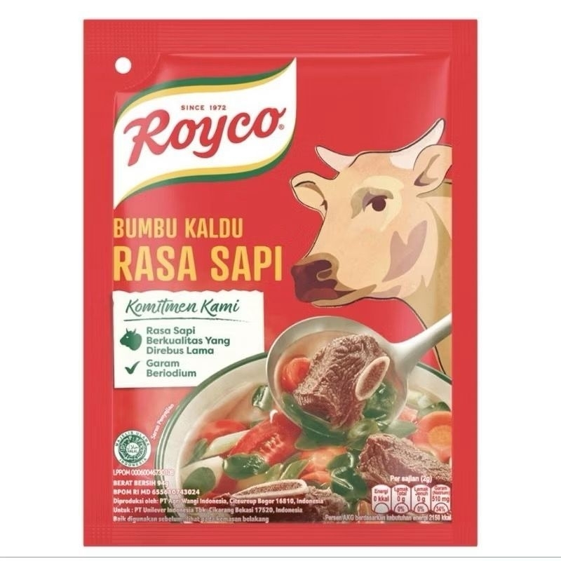 

Royco Bumbu Kaldu Sapi 94gr - Penyedap Rasa Sapi Alami, Tanpa MSG, untuk Sop & Tumisan Lebih Nikmat
