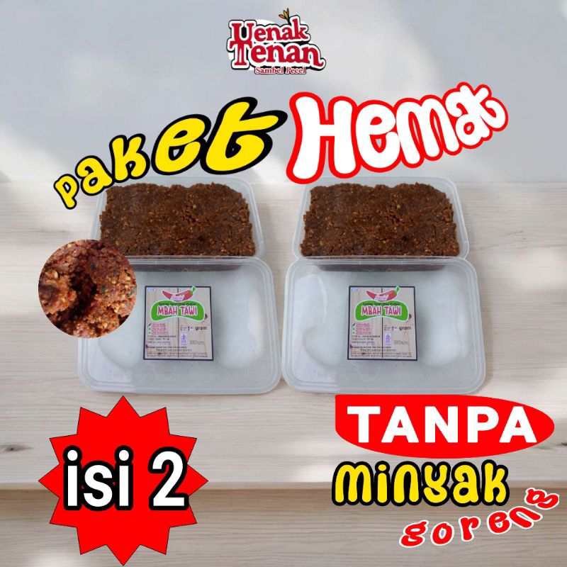 

PAKET HEMAT isi 2 Sambal Kacang Bumbu Sambel Pecel Madiun Asli Sangrai Merek Mbah Tawi 1.000 gram