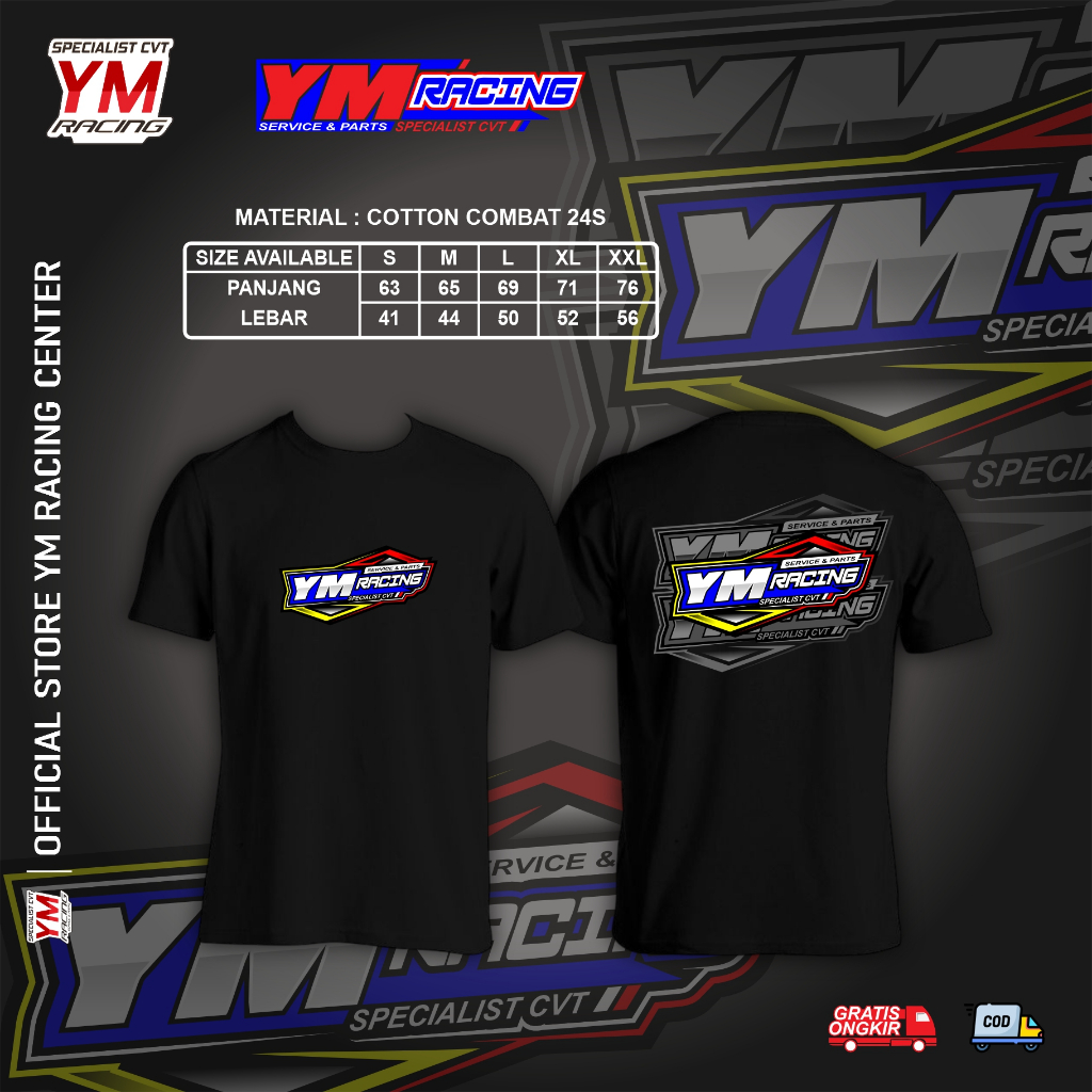 Kaos YM Racing / t-shirt Ym Racing / Tshirt YM Racing / Kaos Racing / Kaos Katun Combat - Kaos Desig